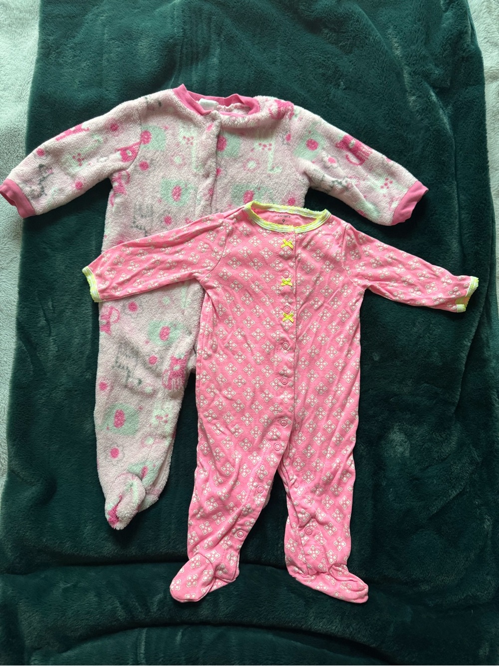 🌸 6-9 Month Pink Baby Girl Onesie Bundle – 2 Piece